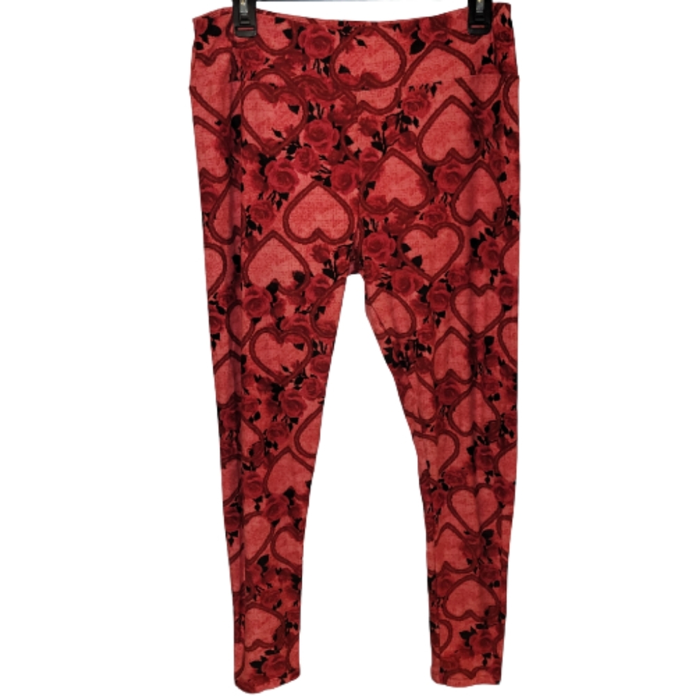 Lularoe hearts and roses Tall & Curvy leggings